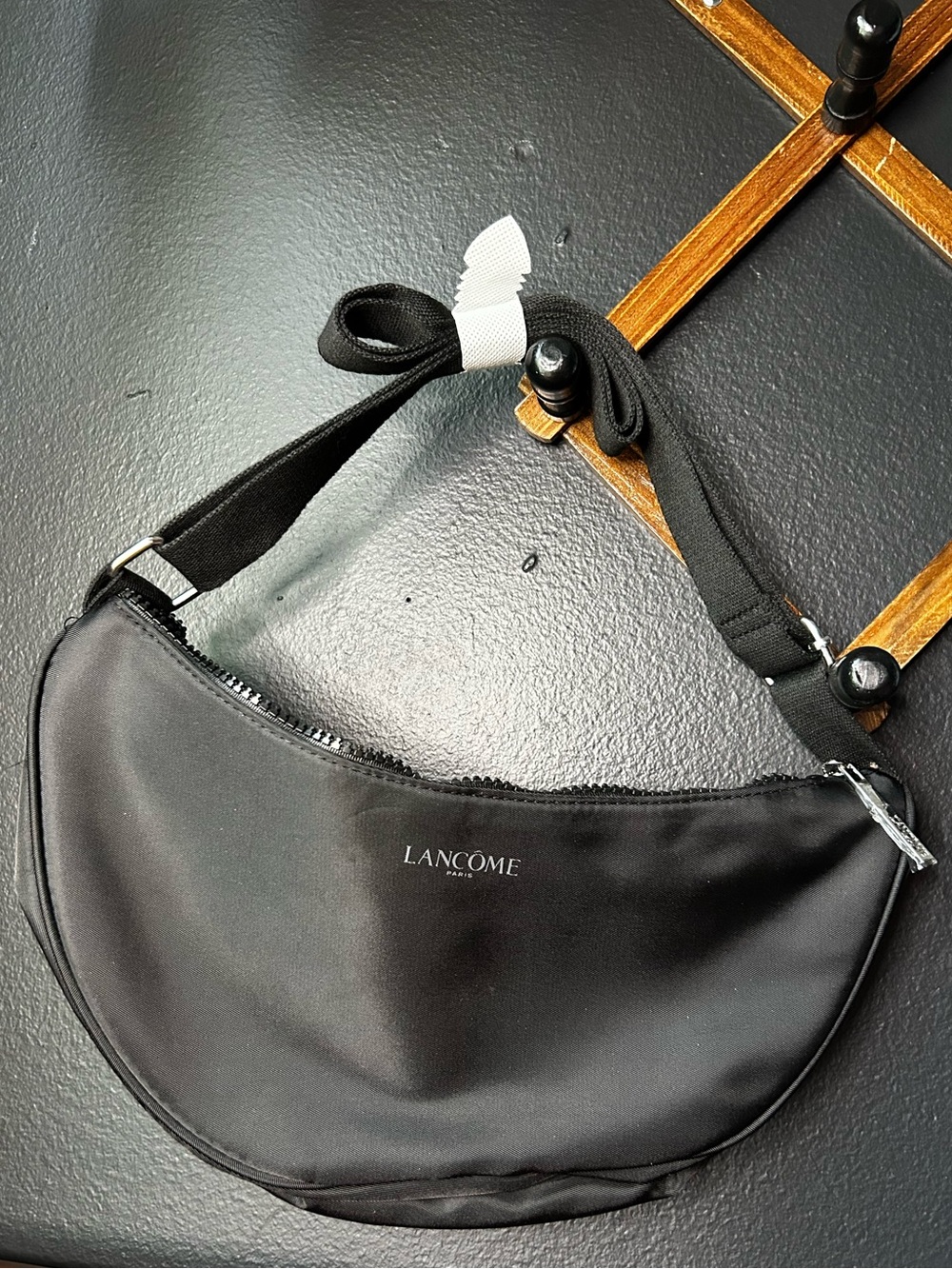 Lancôme Black Crescent Shoulder Bag